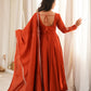 Rust Tassel Anarkali Gown