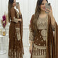 Embroidered Crunchy Silk Sharara Suit Set for Wedding and Festive Wear