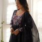 Floral Organza Silk Anarkali Set with Gota Patti Dupatta