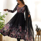 Floral Organza Silk Anarkali Set with Gota Patti Dupatta