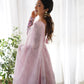 Floral Organza Silk Anarkali Set with Gota Patti Dupatta