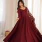 Pearl Trim Flare Anarkali