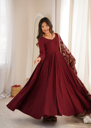 Pearl Trim Flare Anarkali