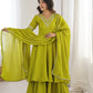 Parrot Green Embroidered Anarkali