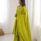 Parrot Green Embroidered Anarkali