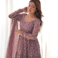 Fox Georgette Printed Anarkali Set with Lace Work Dupatta