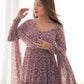 Fox Georgette Printed Anarkali Set with Lace Work Dupatta