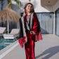 Ice Velvet Zari Embroidered Kurta Palazzo Set With Dupatta