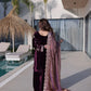 Ice Velvet Zari Embroidered Kurta Palazzo Set With Dupatta