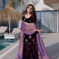 Ice Velvet Zari Embroidered Kurta Palazzo Set With Dupatta