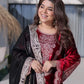 Ice Velvet Zari Embroidered Kurta Palazzo Set With Dupatta