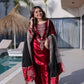 Ice Velvet Zari Embroidered Kurta Palazzo Set With Dupatta