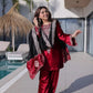 Ice Velvet Zari Embroidered Kurta Palazzo Set With Dupatta