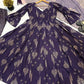 Indigo Digital Print Anarkali with Puff Sleeves