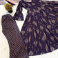 Indigo Digital Print Anarkali with Puff Sleeves