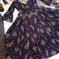 Indigo Digital Print Anarkali with Puff Sleeves