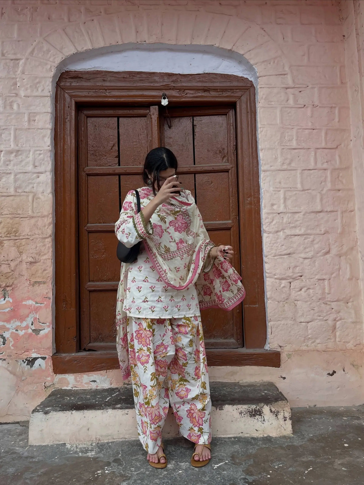 Indigo Floral Farshi Suit