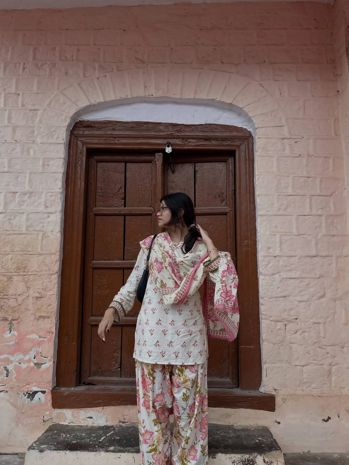 Indigo Floral Farshi Suit