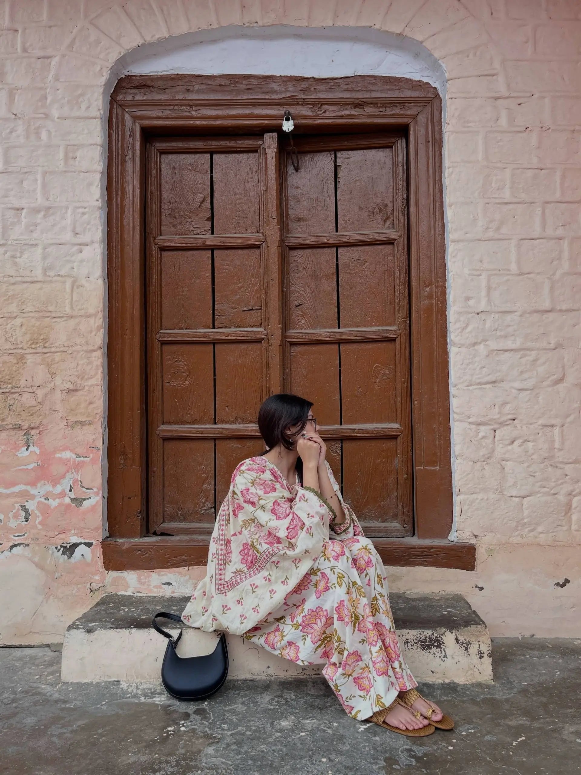 Indigo Floral Farshi Suit