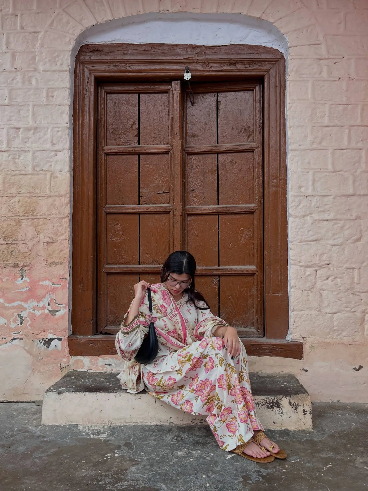 Indigo Floral Farshi Suit