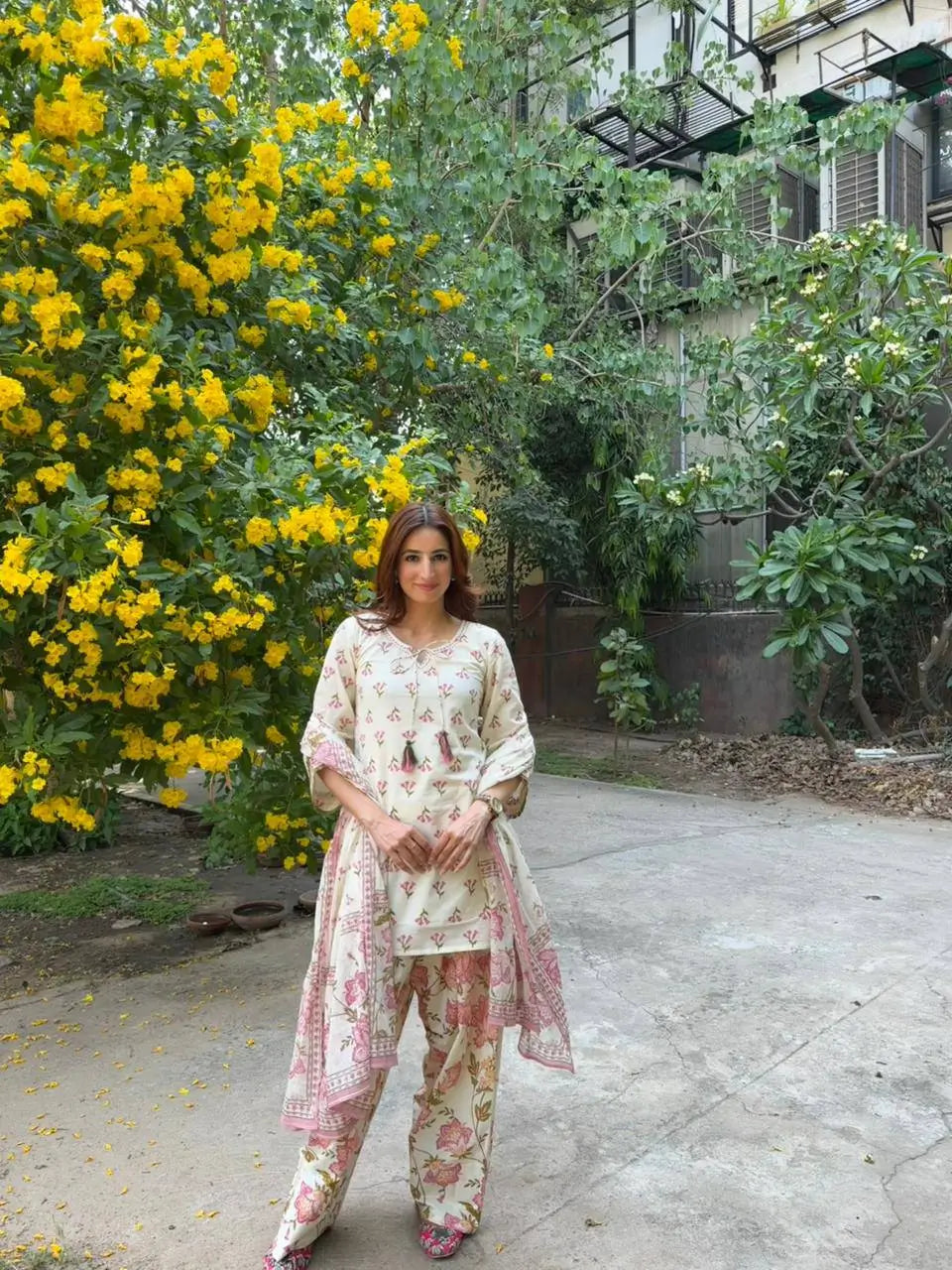 Indigo Floral Farshi Suit