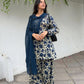 Indigo Floral Farshi Suit