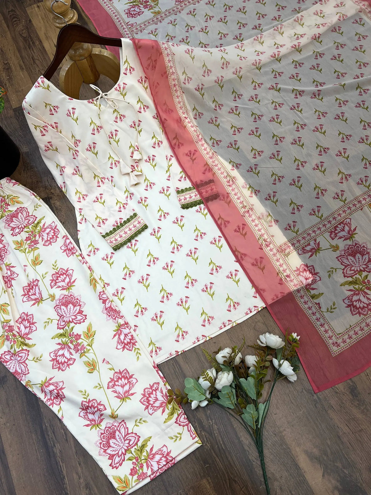 Indigo Floral Farshi Suit