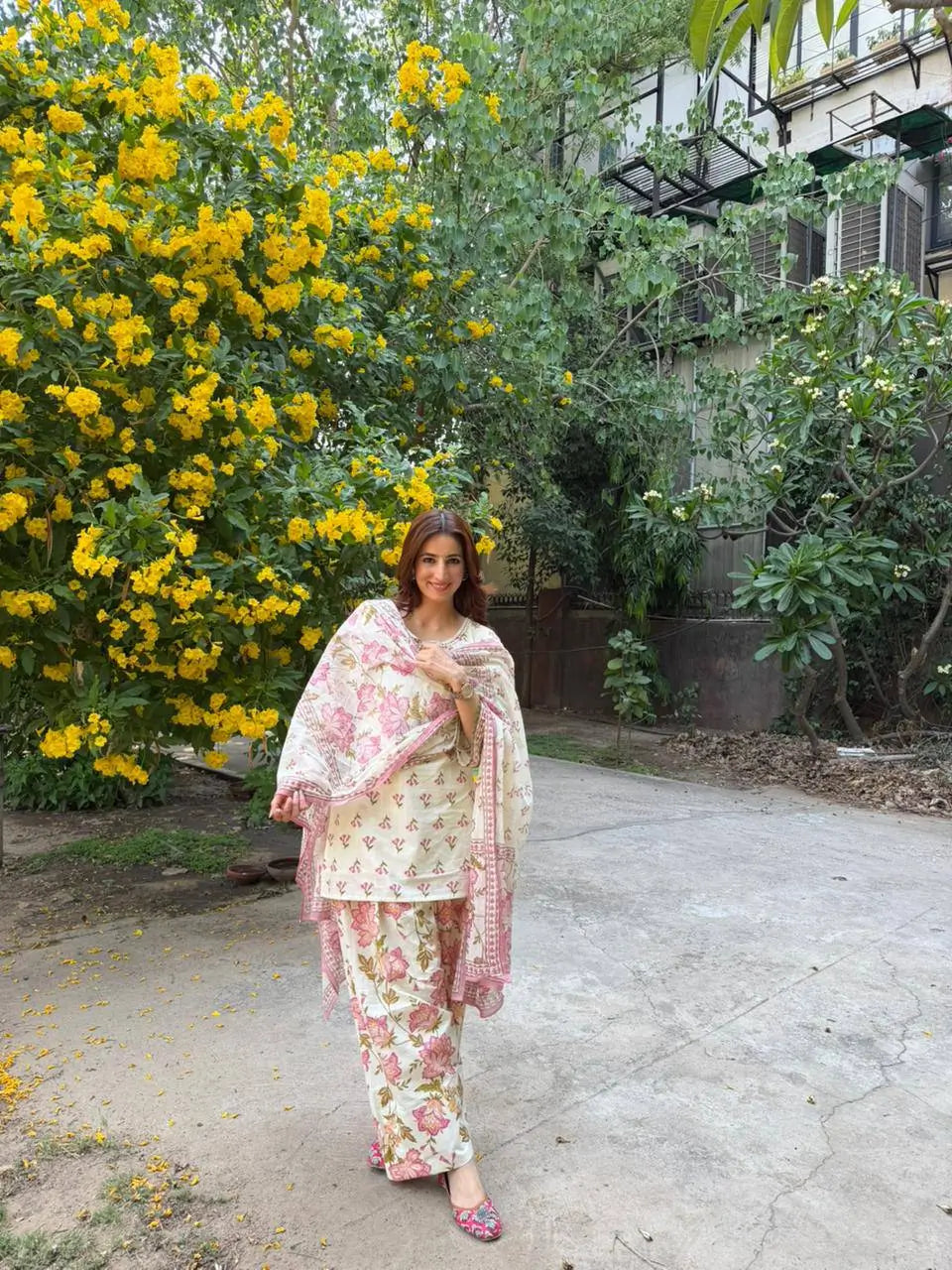 Indigo Floral Farshi Suit