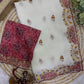 Ivory Applique Scallop Saree