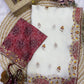 Ivory Applique Scallop Saree