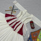 Ivory Bandhani Kediyu Lehenga