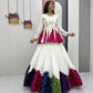 Ivory Bandhani Kediyu Lehenga