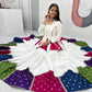 Ivory Bandhani Kediyu Lehenga