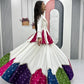 Ivory Bandhani Kediyu Lehenga