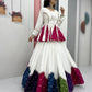 Ivory Bandhani Kediyu Lehenga