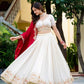 Ivory Charm Vichitra Embroidered Zari Sequin Lehenga Set