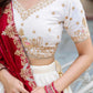 Ivory Charm Vichitra Embroidered Zari Sequin Lehenga Set