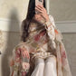 Ivory Chinon Embroidered Suit Set with Palazzo & Digital Print Organza Dupatta