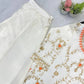 Ivory Chinon Embroidered Suit Set with Palazzo & Digital Print Organza Dupatta
