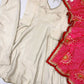 Ivory Chinon Kurti Pant Set with Printed Dupatta