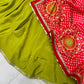 Ivory Chinon Kurti Pant Set with Printed Dupatta