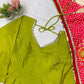 Ivory Chinon Kurti Pant Set with Printed Dupatta