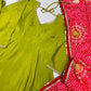 Ivory Chinon Kurti Pant Set with Printed Dupatta