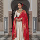 Ivory Chinon Kurti Pant Set with Printed Dupatta