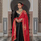 Ivory Chinon Kurti Pant Set with Printed Dupatta