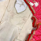 Ivory Chinon Kurti Pant Set with Printed Dupatta