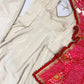 Ivory Chinon Kurti Pant Set with Printed Dupatta