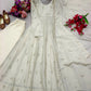 Ivory Chinon Silk Embroidered Anarkali Suit with Dupatta