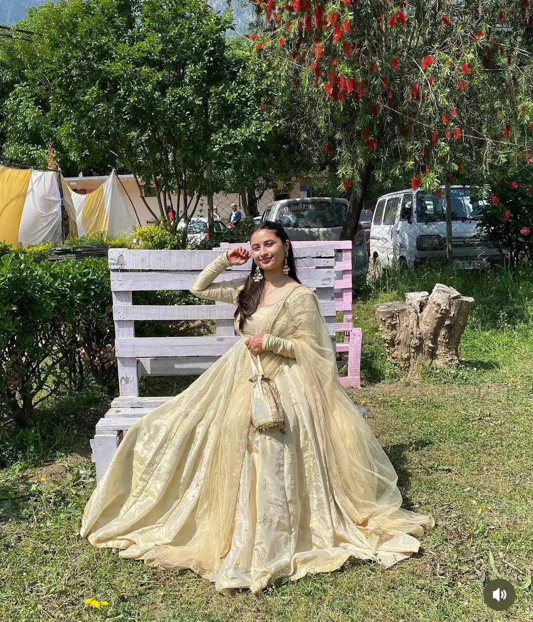 Ivory Chinon Silk Embroidered Anarkali Suit with Dupatta