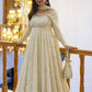 Ivory Chinon Silk Embroidered Anarkali Suit with Dupatta